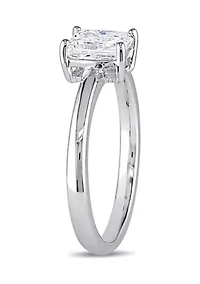 1 CT TW Radiant-Cut Diamond Solitaire Engagement Ring 14k White Gold