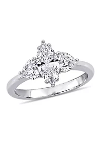1 3/4 CT TW Marquise Cut and Heart Diamond 3-Stone Engagement Ring 18k White Gold