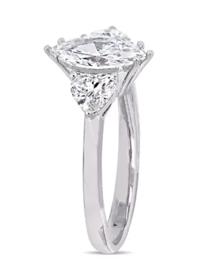 1 3/4 CT TW Marquise Cut and Heart Diamond 3-Stone Engagement Ring 18k White Gold