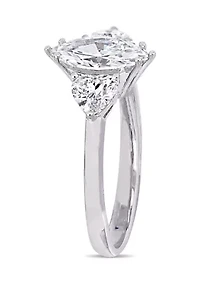 1 3/4 CT TW Marquise Cut and Heart Diamond 3-Stone Engagement Ring 18k White Gold