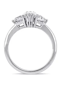 1 3/4 CT TW Marquise Cut and Heart Diamond 3-Stone Engagement Ring 18k White Gold