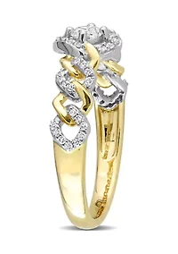 1/3 CT TW Diamond Link Ring 10k Yellow Gold