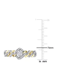 1/3 CT TW Diamond Link Ring 10k Yellow Gold