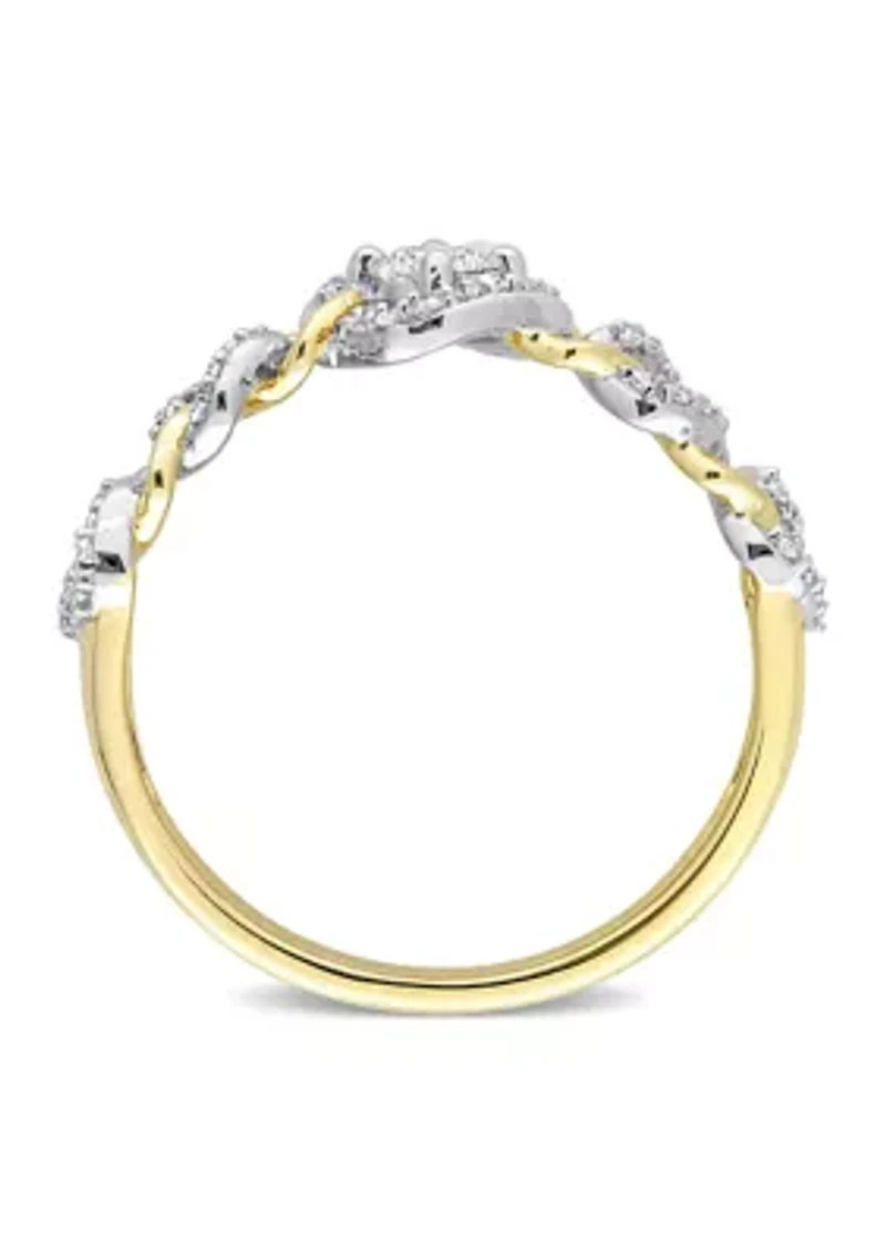 1/3 CT TW Diamond Link Ring 10k Yellow Gold