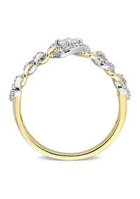 1/3 CT TW Diamond Link Ring 10k Yellow Gold