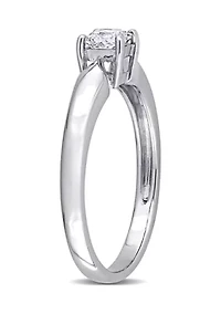 1/3 CT TW Princess Cut Diamond Solitaire Engagement Ring 10k White Gold