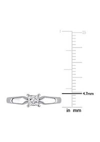 1/3 CT TW Princess Cut Diamond Solitaire Engagement Ring 10k White Gold