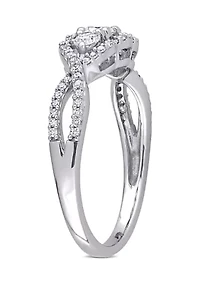 1/2 CT TW Diamond 3-Stone Infinity Ring 10k White Gold