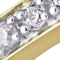 5/8 CT TW Princess and Round-Cut Diamond Cluster Engagement Ring 10k Yellow Gold