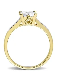 5/8 CT TW Princess and Round-Cut Diamond Cluster Engagement Ring 10k Yellow Gold