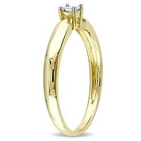 1/10 CT TW Princess Cut Diamond Solitaire Engagement Ring 10k Yellow Gold
