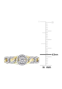 1/3 CT TW Diamond Link Ring 10k Yellow Gold