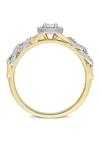 1/3 CT TW Diamond Link Ring 10k Yellow Gold