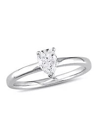 1/2 CT TW Pear-Cut Diamond Solitaire Engagement Ring 14k White Gold