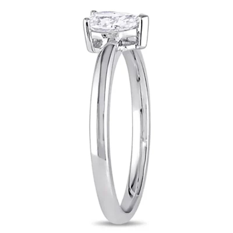 1/2 CT TW Pear-Cut Diamond Solitaire Engagement Ring 14k White Gold