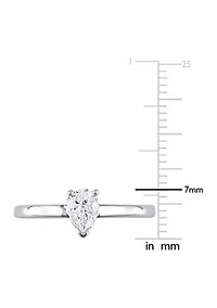 1/2 CT TW Pear-Cut Diamond Solitaire Engagement Ring 14k White Gold