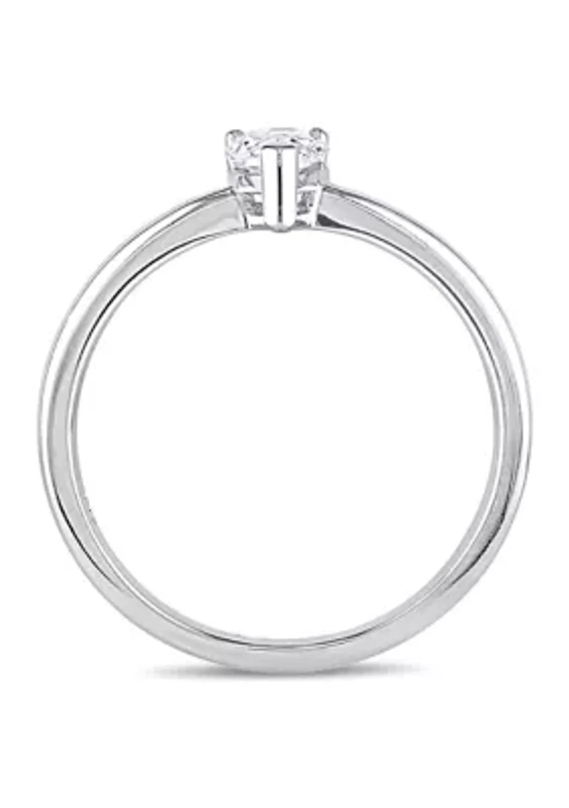 1/2 CT TW Pear-Cut Diamond Solitaire Engagement Ring 14k White Gold