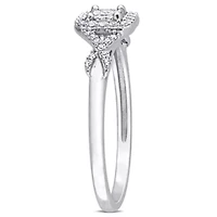 1/3 CT TDW Diamond Square Crossover Ring 10k White Gold