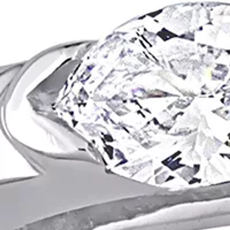 1/4 CT TDW Round and Marquise Diamond Engagement Ring 10k White Gold