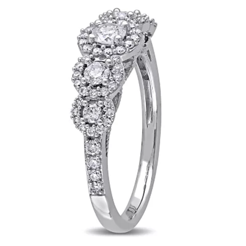 3/4 CT TW Diamond Halo Ring 10k White Gold