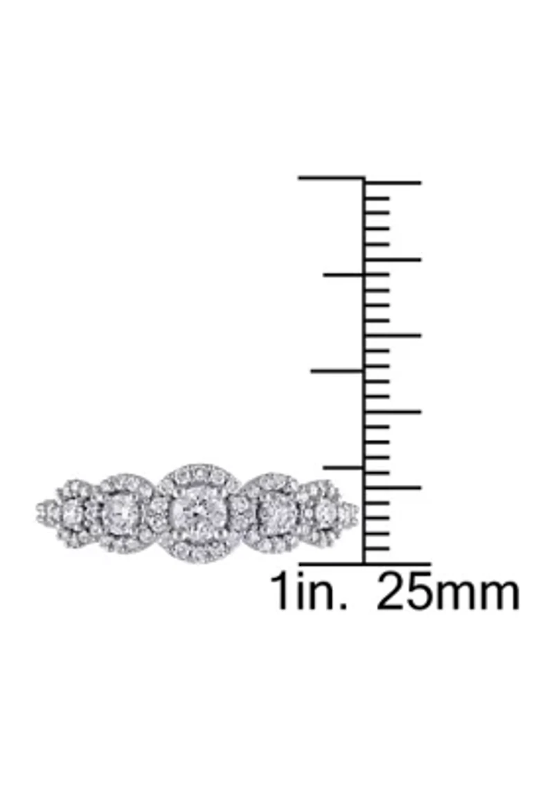 3/4 CT TW Diamond Halo Ring 10k White Gold