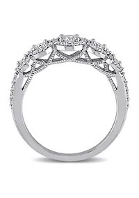 3/4 CT TW Diamond Halo Ring 10k White Gold
