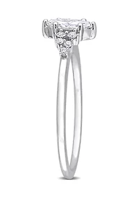 1/2 Ct TW Marquise and Round Diamond Engagement Ring 14k White Gold