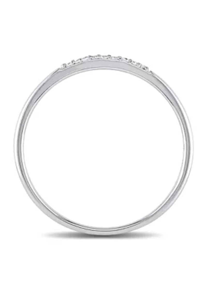 Diamond Wedding Band 10k White Gold