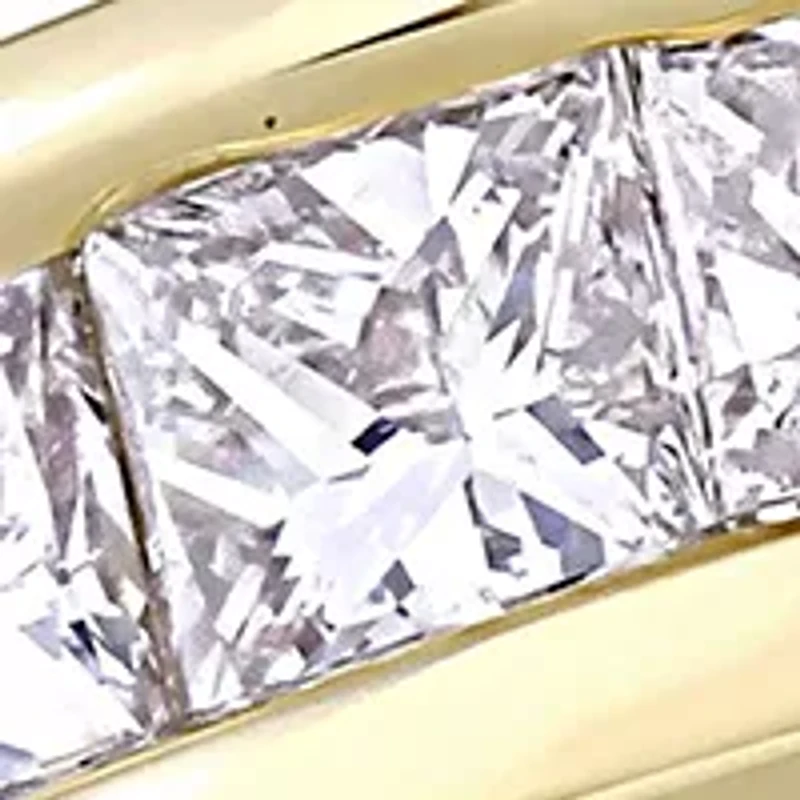 1/2 CT TW Channel Set Princess Cut Diamond Anniversary Band 14k Yellow Gold