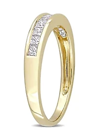 1/2 CT TW Channel Set Princess Cut Diamond Anniversary Band 14k Yellow Gold