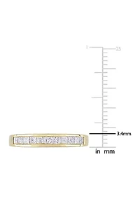 1/2 CT TW Channel Set Princess Cut Diamond Anniversary Band 14k Yellow Gold