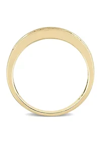 1/2 CT TW Channel Set Princess Cut Diamond Anniversary Band 14k Yellow Gold
