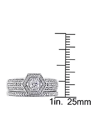 1/2 CT TW Diamond Geometric Bridal Set 14k White Gold