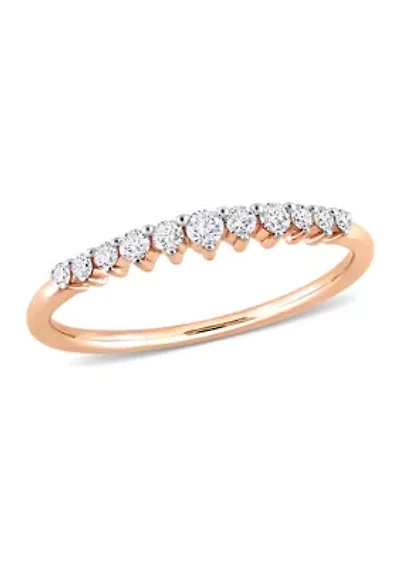 1/5 CT TDW Diamond Semi-Eternity Ring 14k Rose Gold