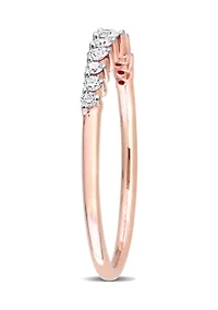 1/5 CT TDW Diamond Semi-Eternity Ring 14k Rose Gold