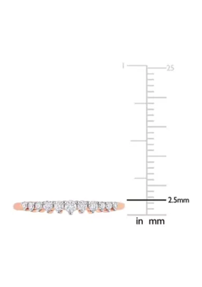 1/5 CT TDW Diamond Semi-Eternity Ring 14k Rose Gold