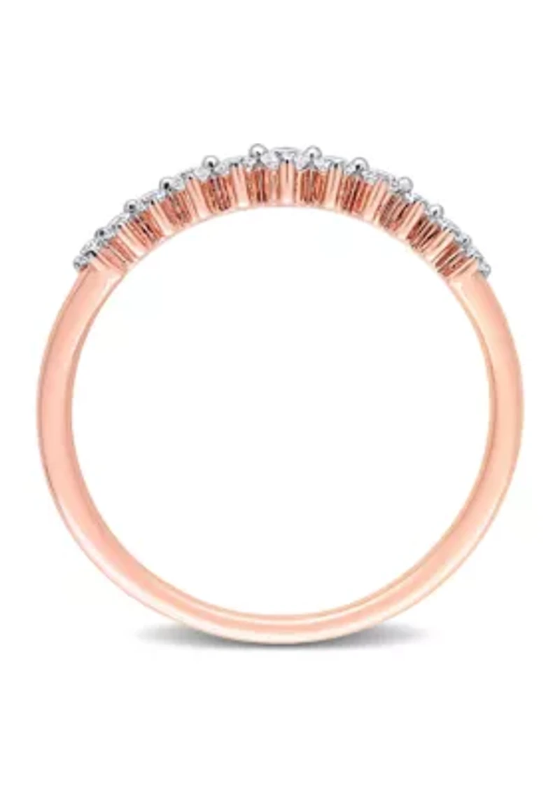 1/5 CT TDW Diamond Semi-Eternity Ring 14k Rose Gold