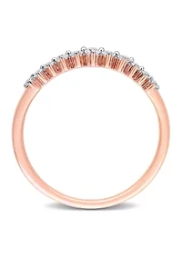 1/5 CT TDW Diamond Semi-Eternity Ring 14k Rose Gold