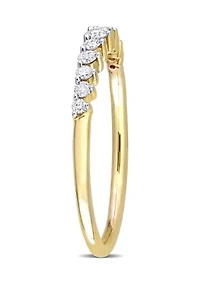 1/5 CT TDW Diamond Semi-Eternity Ring 10k Yellow Gold