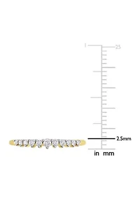 1/5 CT TDW Diamond Semi-Eternity Ring 10k Yellow Gold