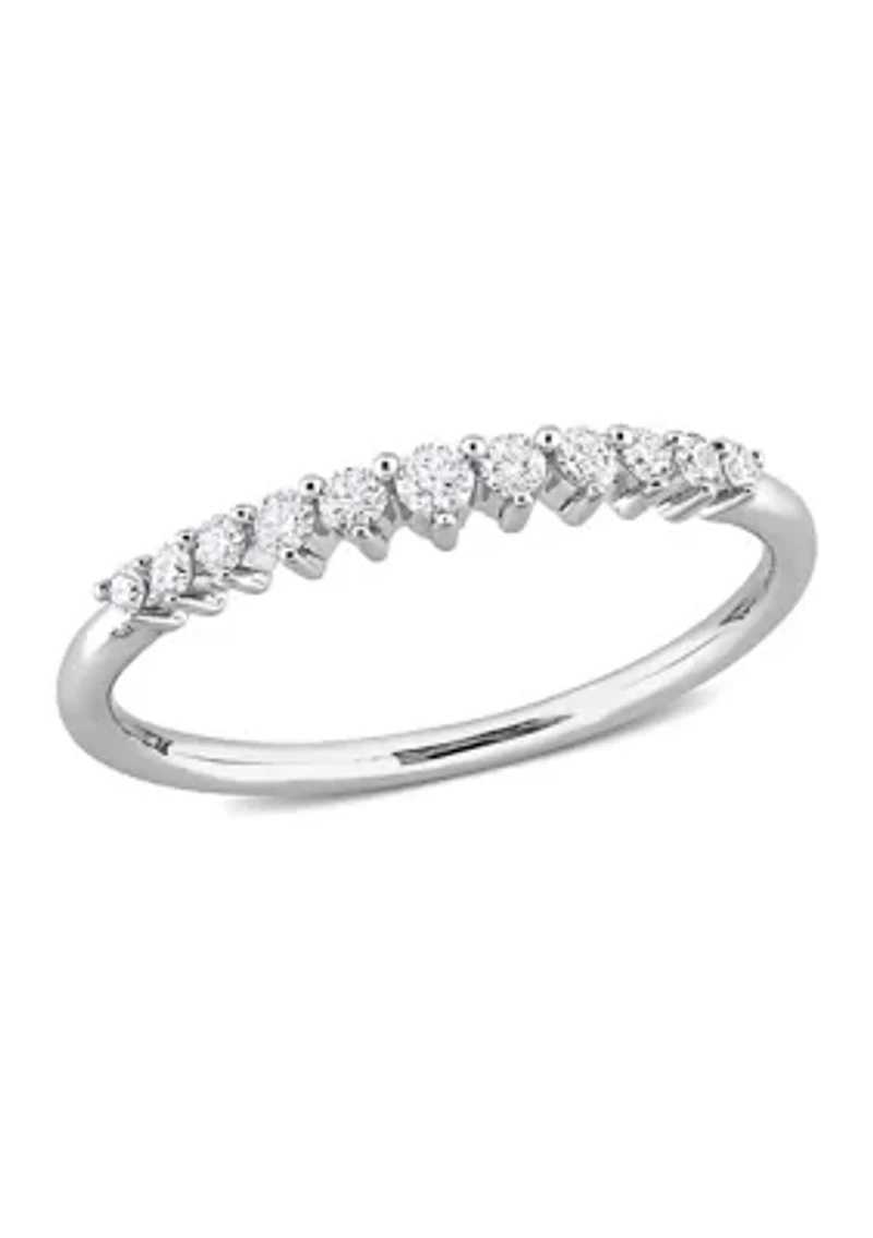 1/5 CT TDW Diamond Semi-Eternity Ring 14k White Gold