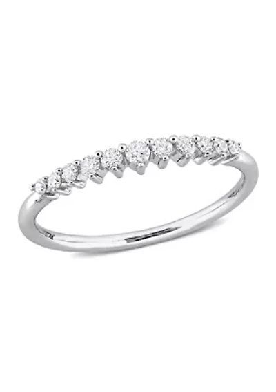1/5 CT TDW Diamond Semi-Eternity Ring 14k White Gold