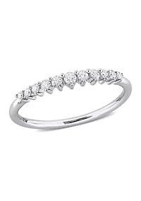 1/5 CT TDW Diamond Semi-Eternity Ring 14k White Gold