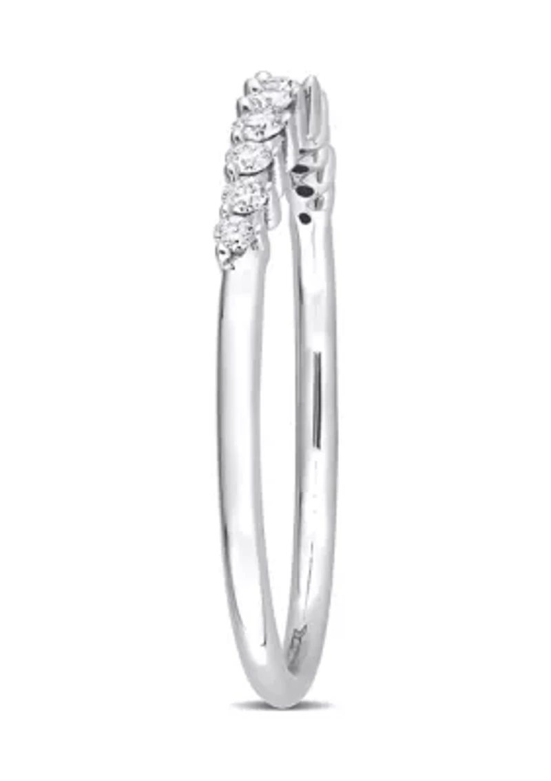 1/5 CT TDW Diamond Semi-Eternity Ring 14k White Gold