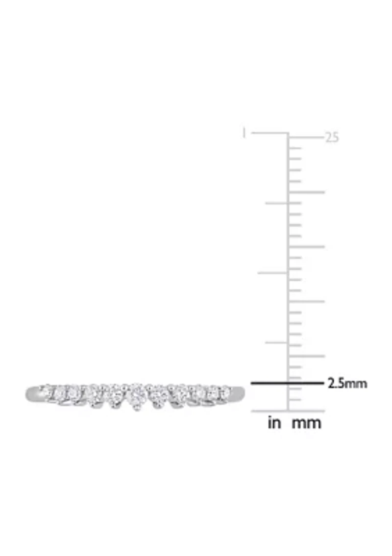 1/5 CT TDW Diamond Semi-Eternity Ring 14k White Gold