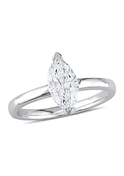 1 CT TW Marquise-Cut Diamond Solitaire Engagement Ring 14k White Gold