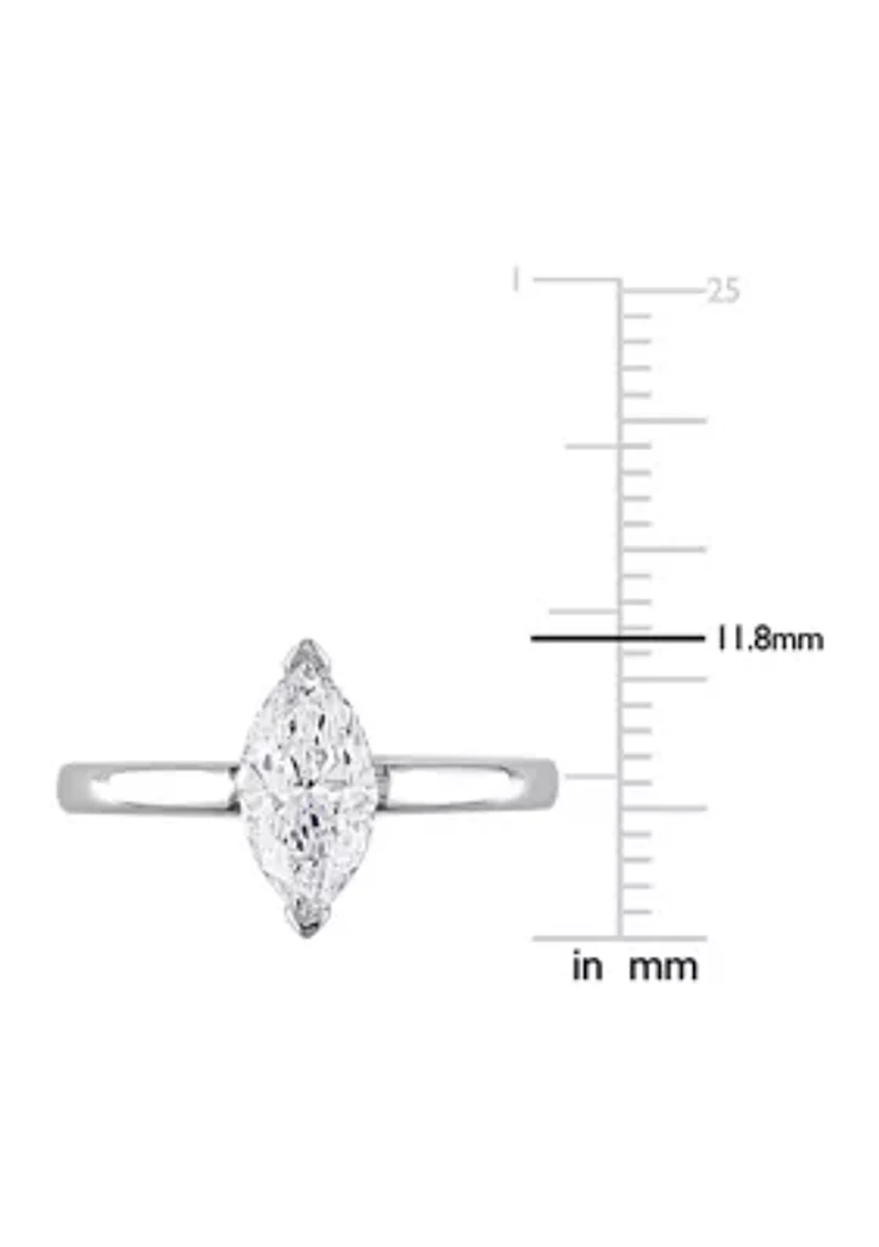 1 CT TW Marquise-Cut Diamond Solitaire Engagement Ring 14k White Gold