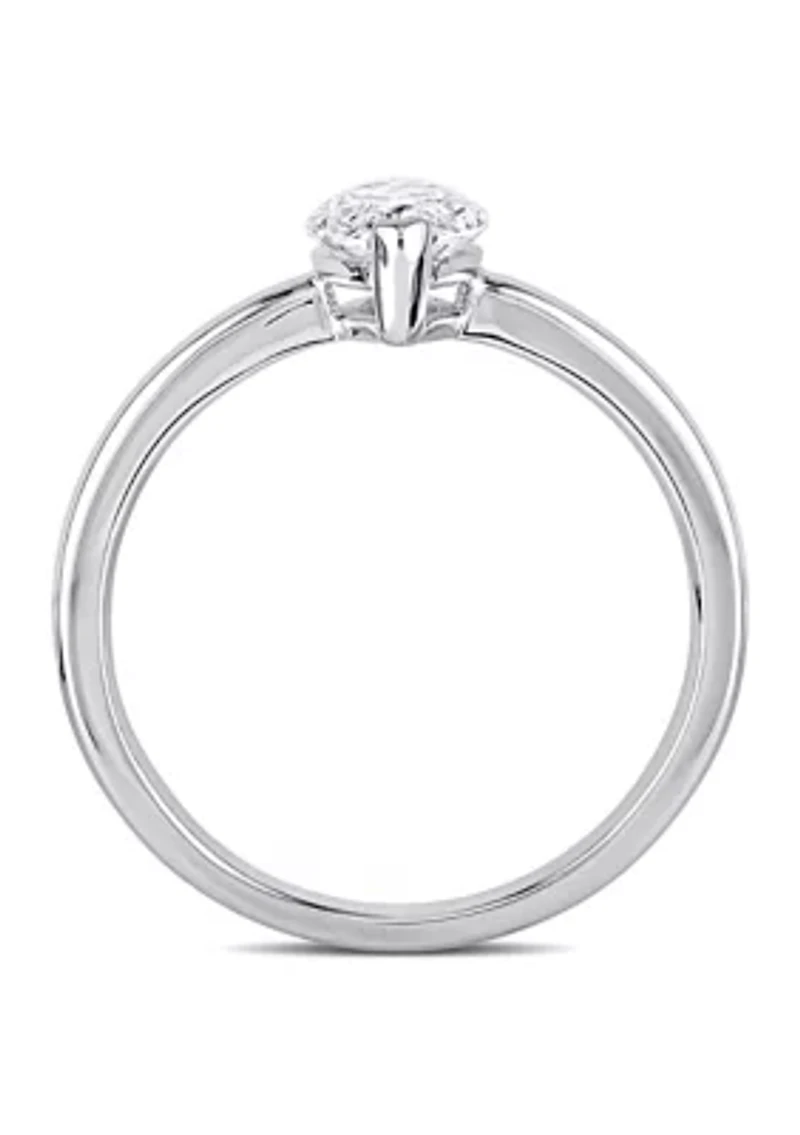 1 CT TW Marquise-Cut Diamond Solitaire Engagement Ring 14k White Gold