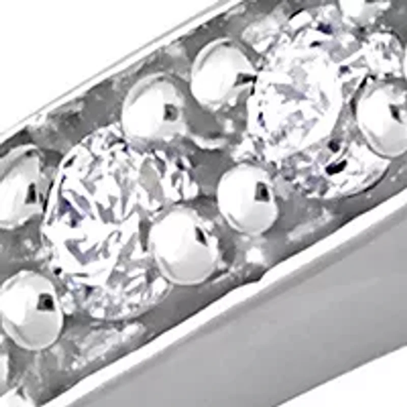 5/8 CT TW Princess and Round-Cut Diamond Cluster Engagement Ring 10k White Gold