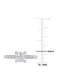 5/8 CT TW Princess and Round-Cut Diamond Cluster Engagement Ring 10k White Gold